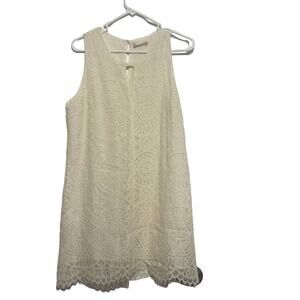 Altar’d State‎ Cream Color Lace Keyhole Shift Dress Size S